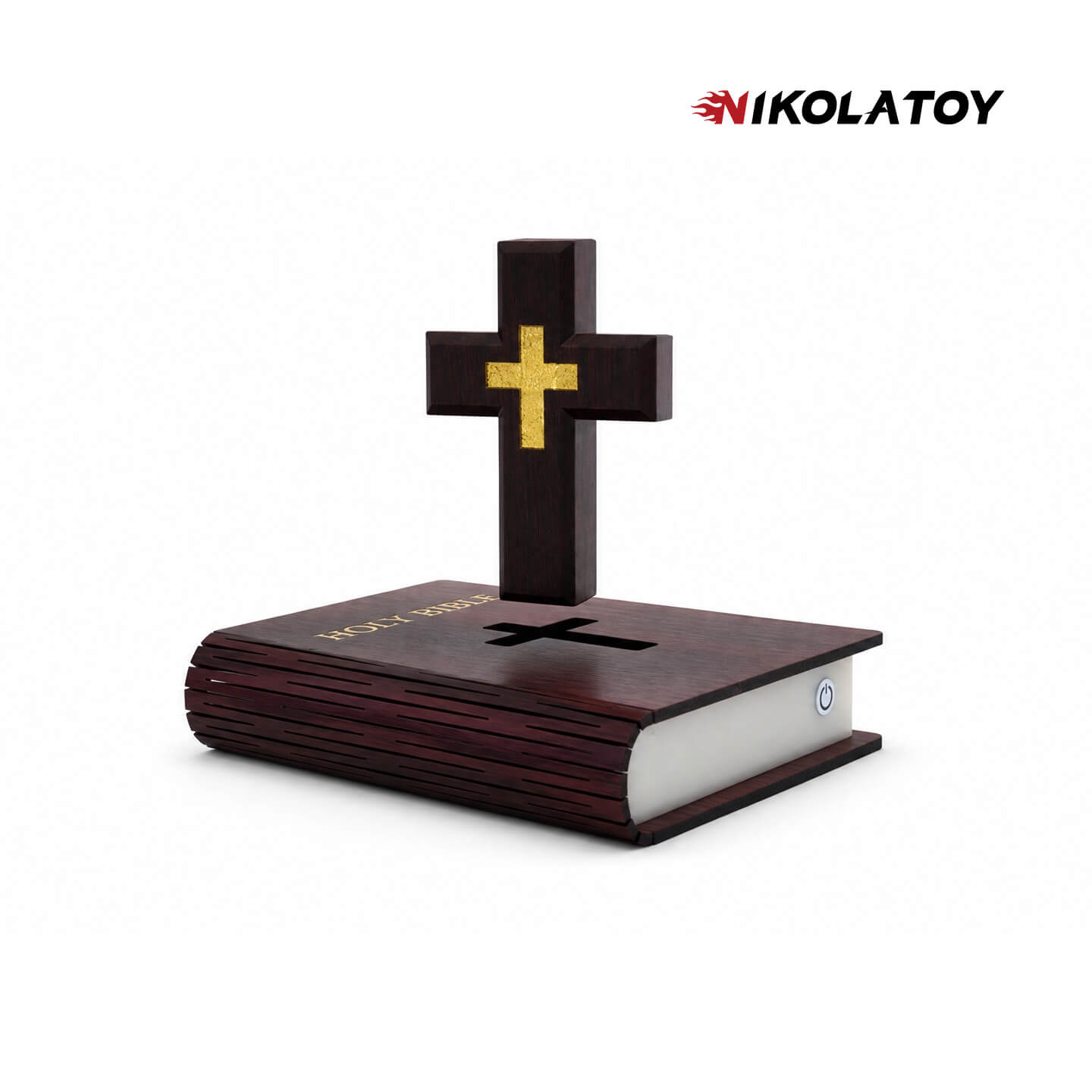 Magnetic Levitating Crucifix Cross with LED Holy Bible Base