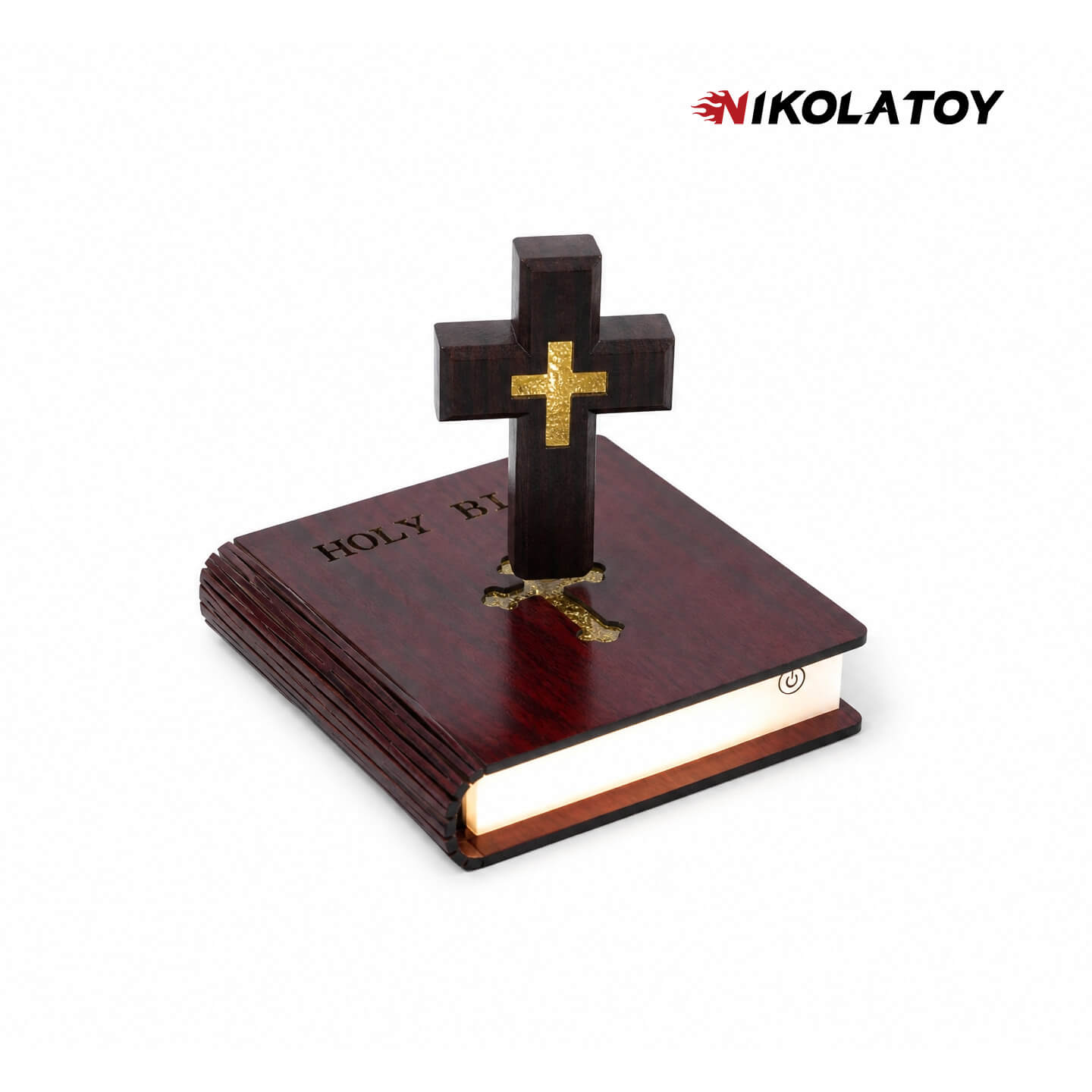 Magnetic Levitating Crucifix Cross with LED Holy Bible Base