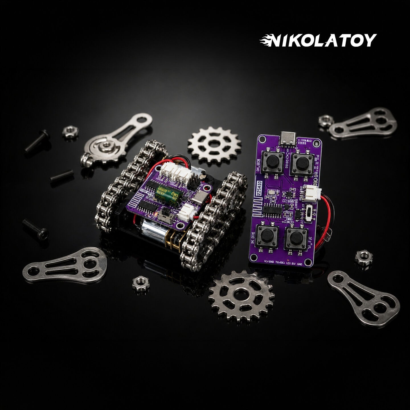Mini Programmable Metal RC Robot Tank
