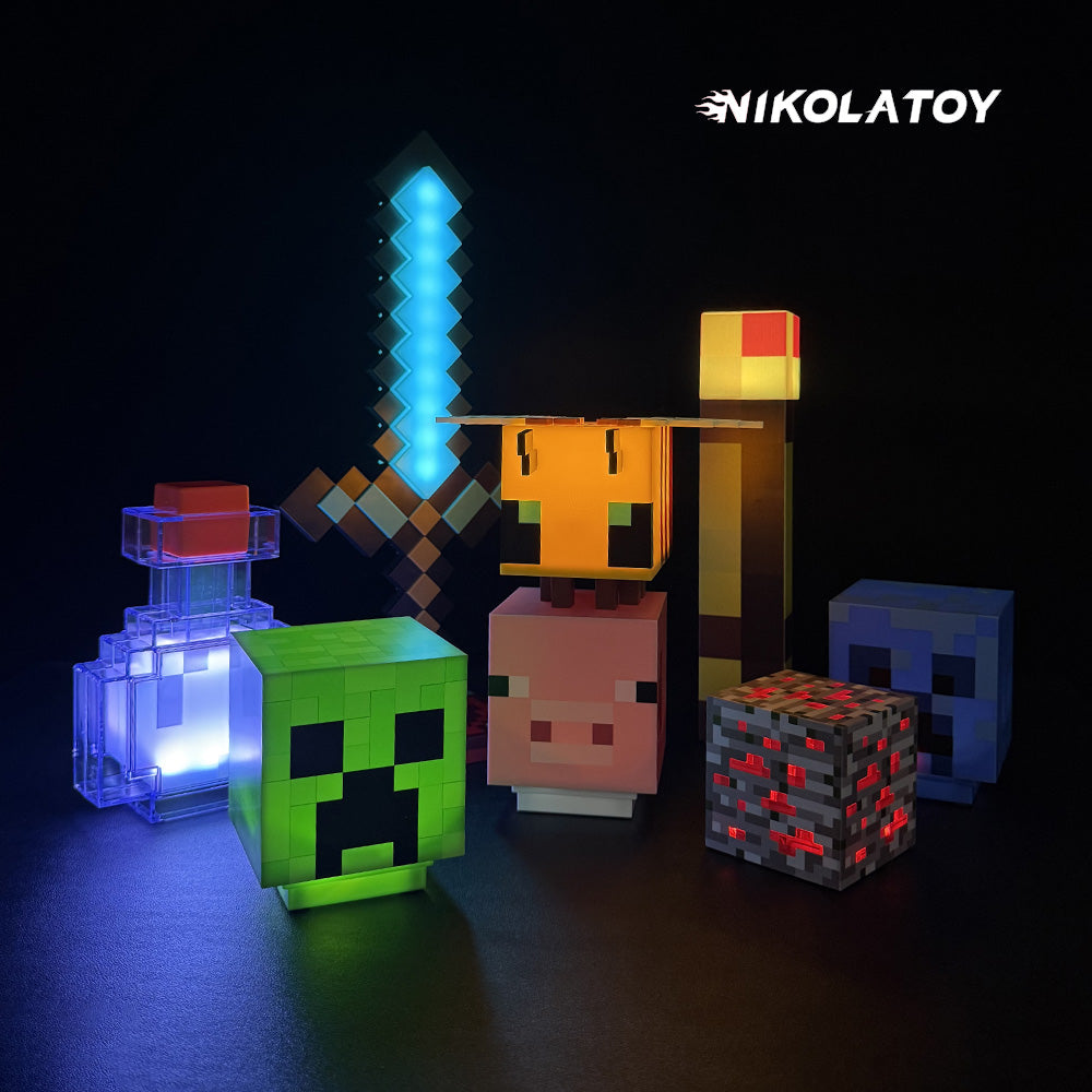 NIKOLATOY®Minecraft Creative Night Light & Toy