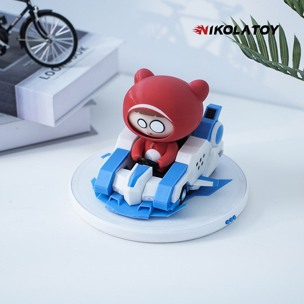 Mini Racing Kart Electric Switchable Wing Collectible Figure