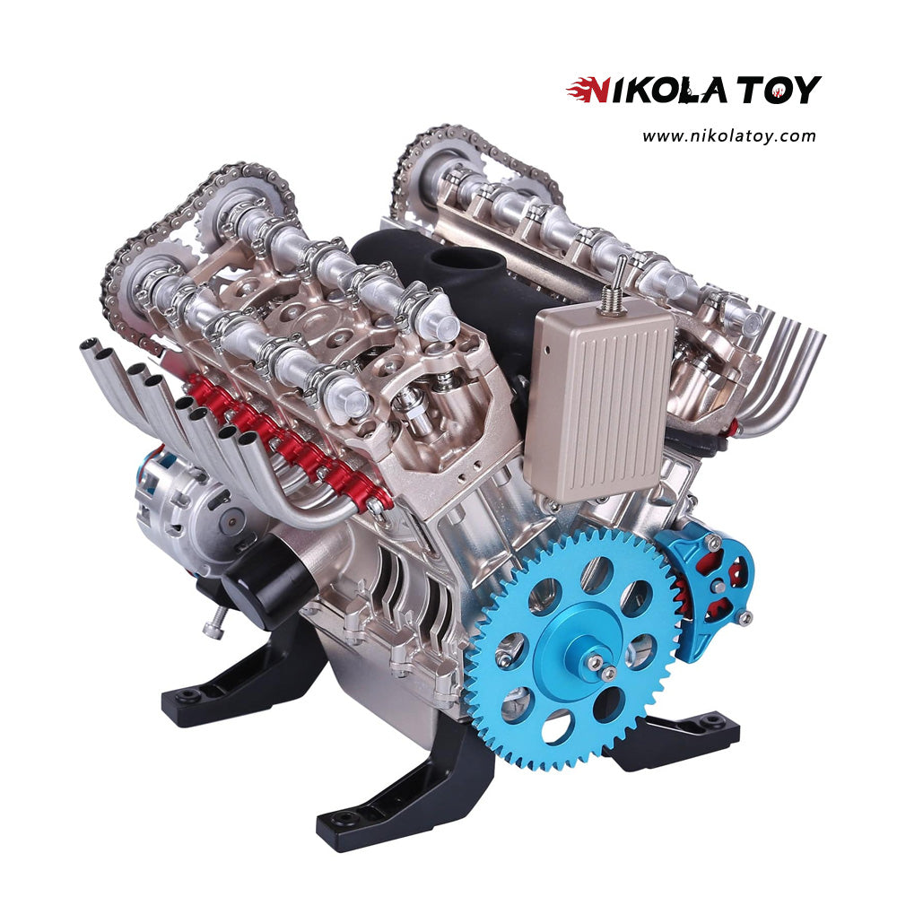 V8 Mechanical Metal Assembly DIY Car Engine Model Kit