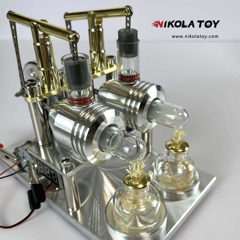 Double Cylinder Stirling Model+Voltmeter