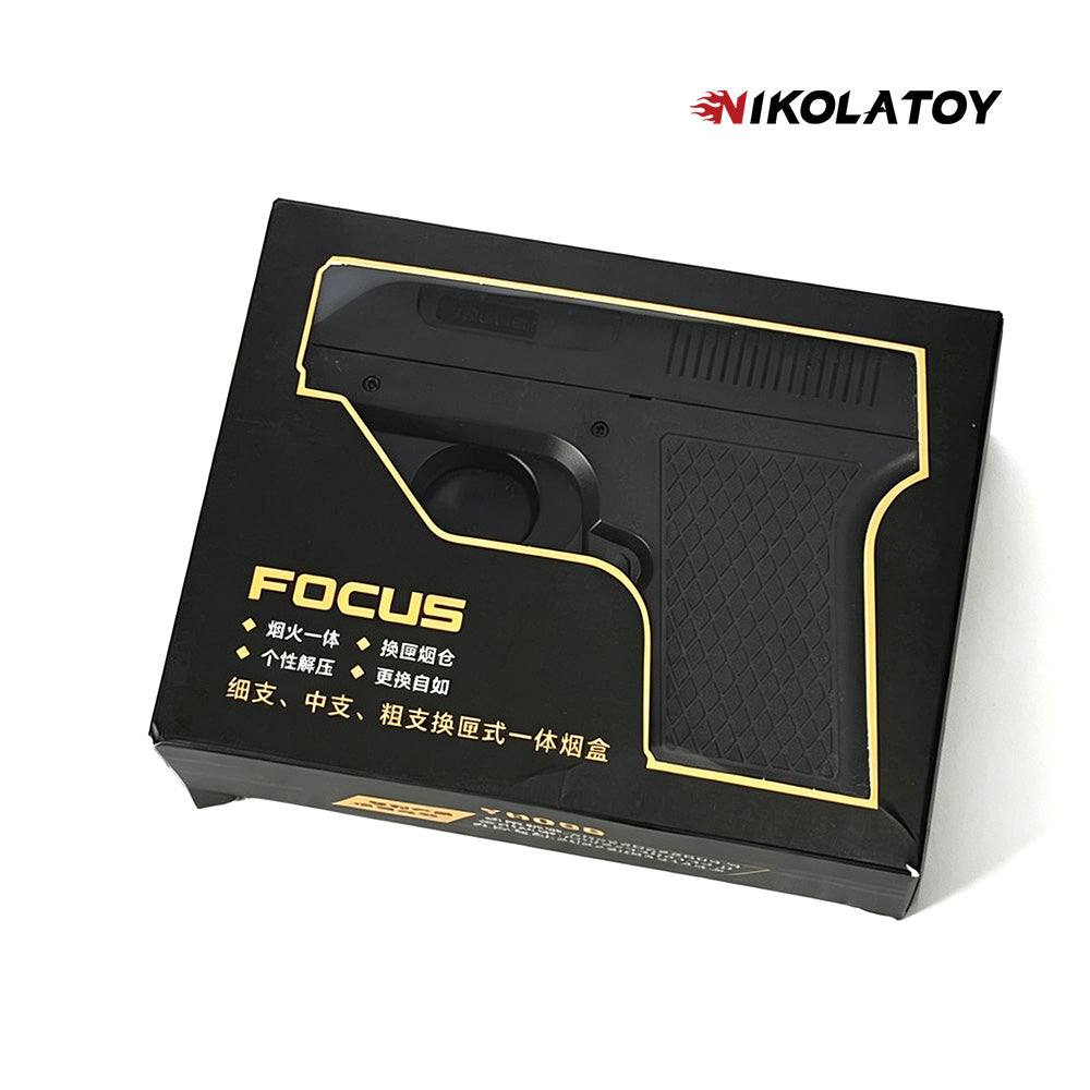 Gun Type Cigarette Lighter With 3 Replaceable Magazine Clips