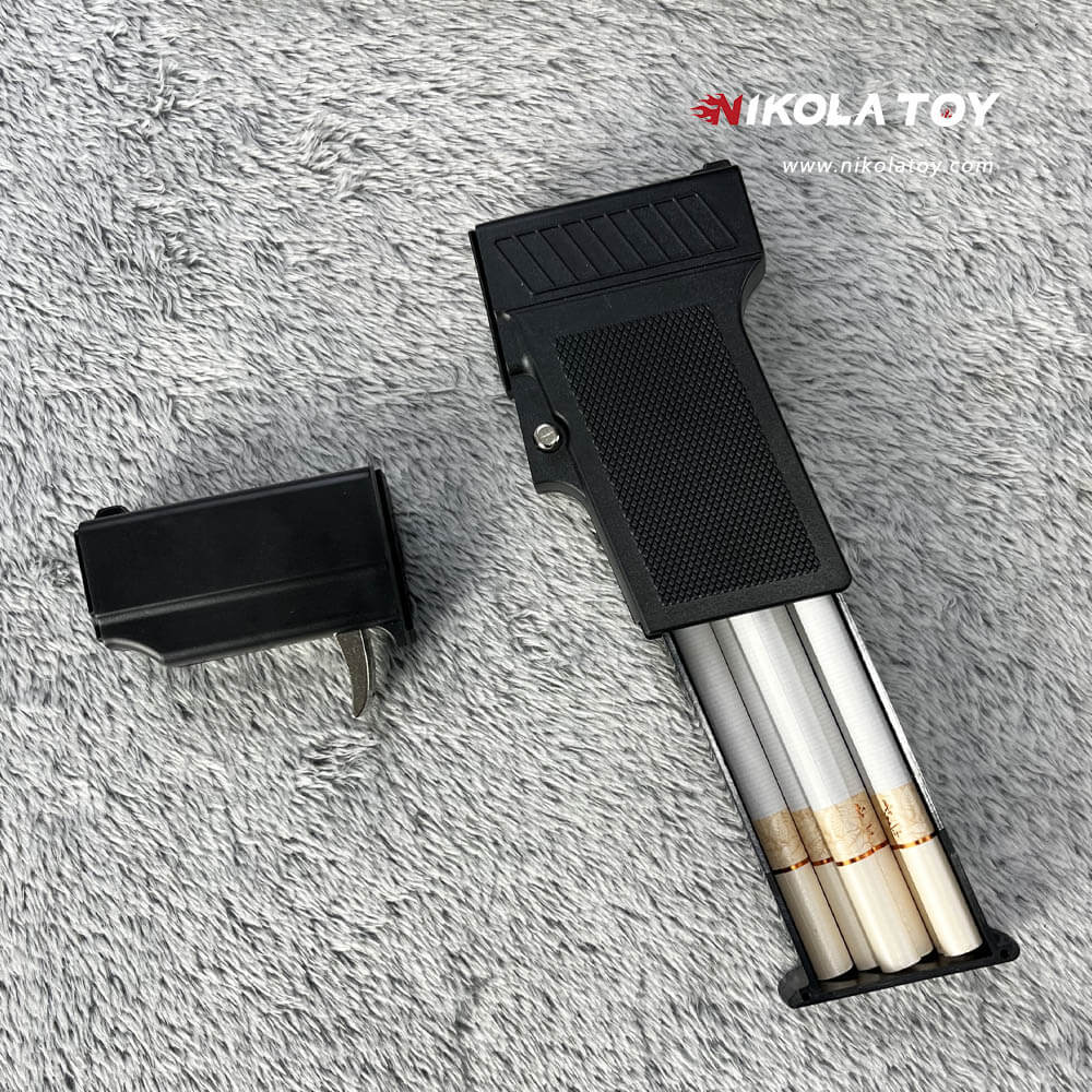 Split gun type cigarette box lighter