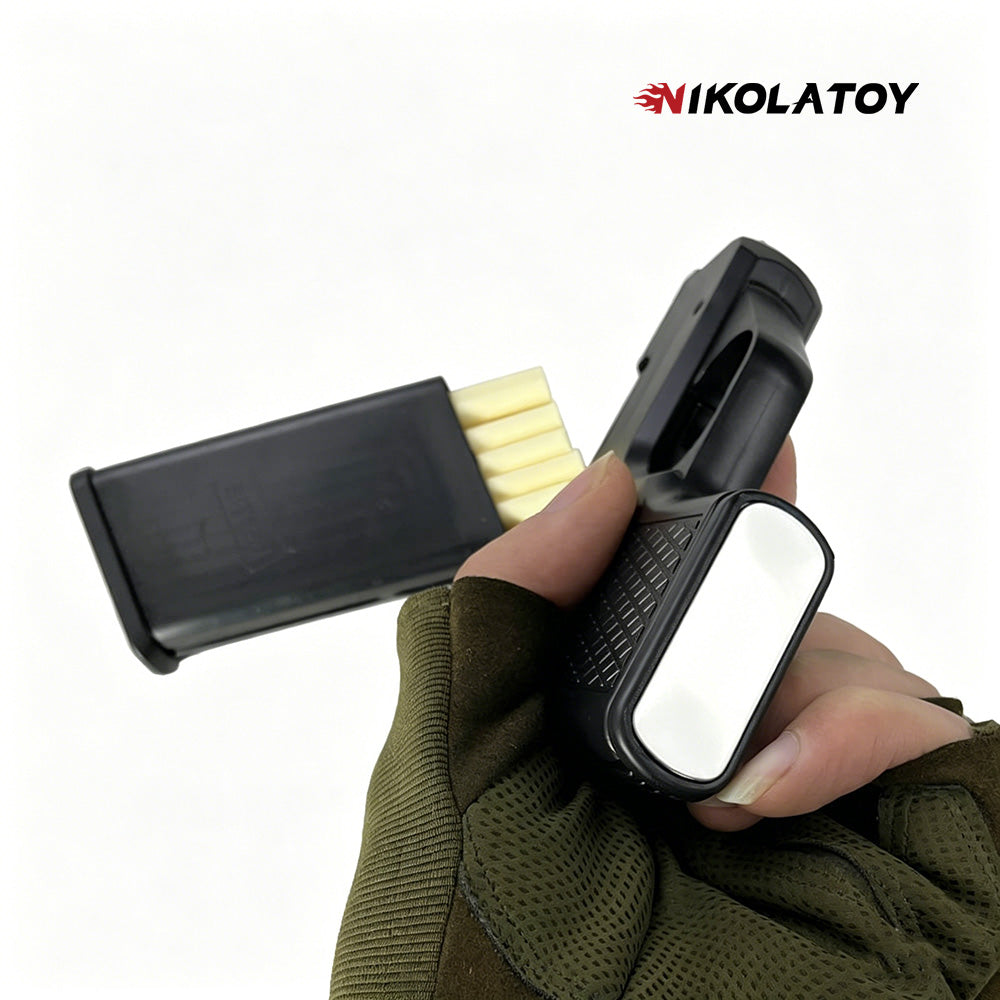 Gun Type Cigarette Lighter With 3 Replaceable Magazine Clips
