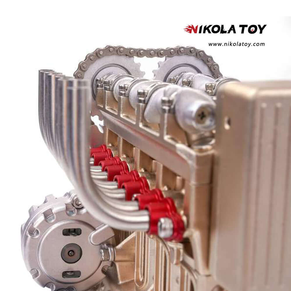 TECHING L4 Car Engine Model Full Metal Assembling Four- Cylinder Building Kits