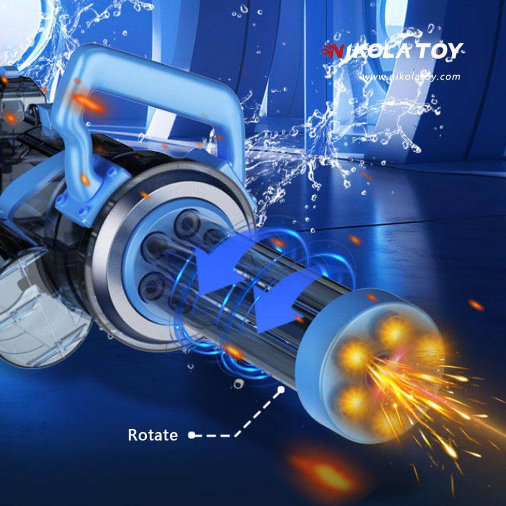 High Performance Gatling Water Gun With Rotating And Luminous Muzzle