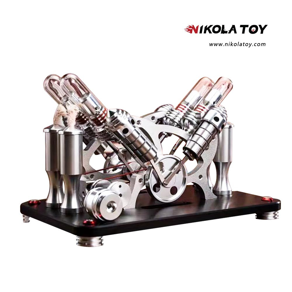 Stirling engine V4 model – Nikola Toy