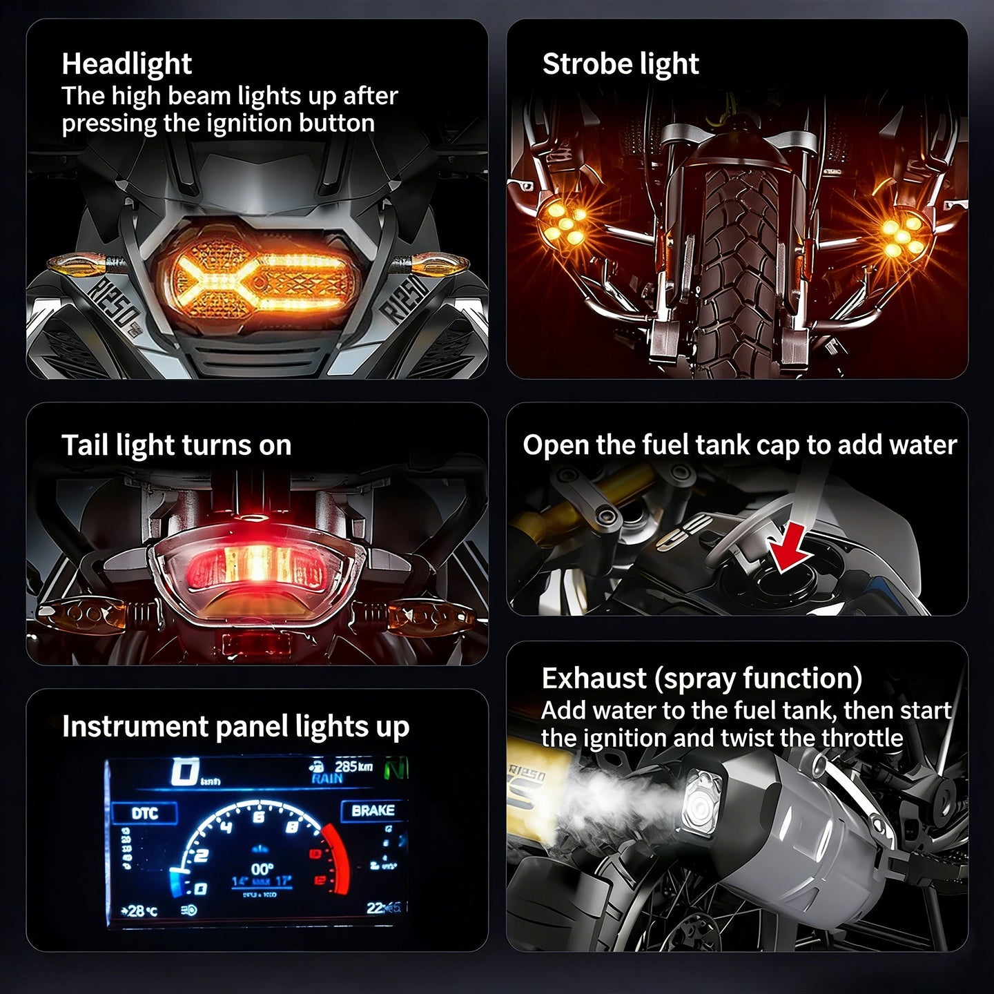 1/6 BMW R1250 GSADV Alloy Dynamic Motorcycle Model