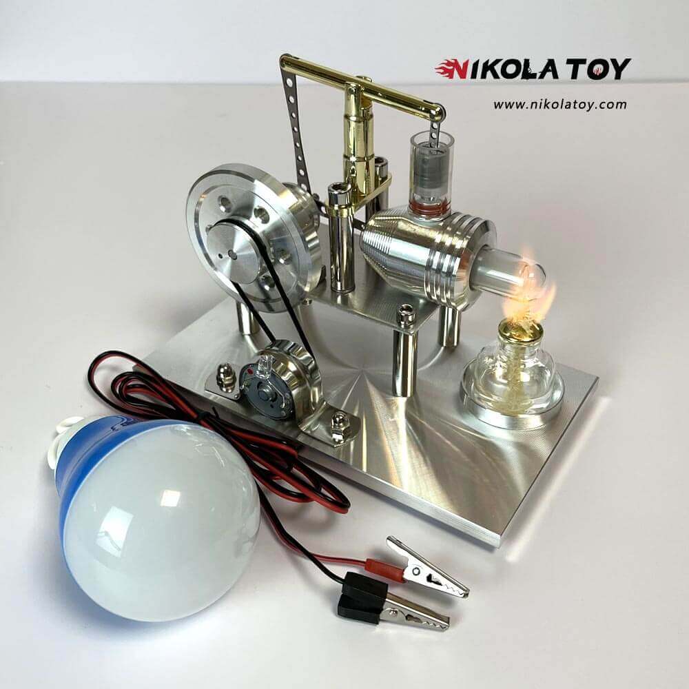Alloy Stirling Engine+LED Lights