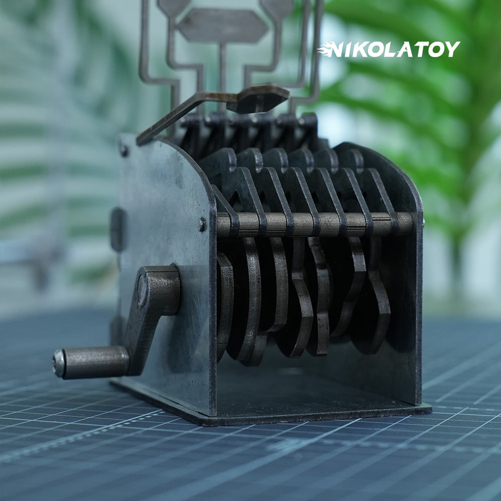All-Metal Hand Crank Flip Digit Mechanical Counter