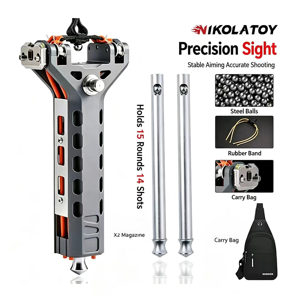 Mechanical‑3 CNC Aluminum Quick‑Load Slingshot High‑Precision Outdoor Recreational Catapult
