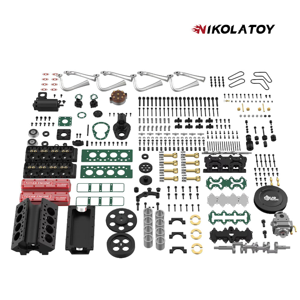 NikolaToy® Toyan V8 Engine FS-V800WGPC 28cc OHV Gasoline Engine Kit+Starter Kit