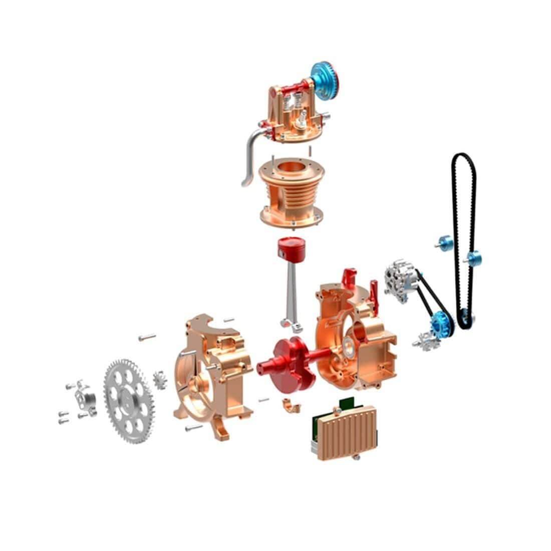 TECHING All-Metal Craftsmen Mini Single-Cylinder High Challenge Assembled Model Kits