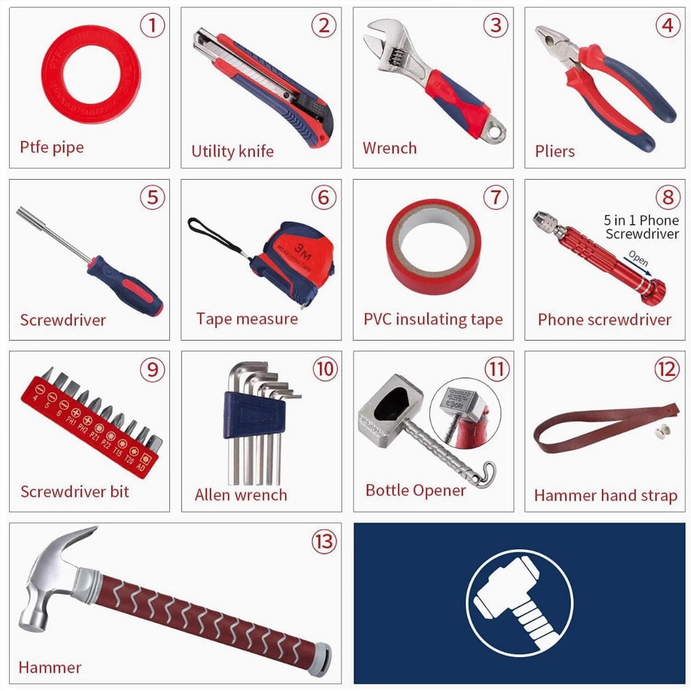 NIKOLATOY® Thor's Hammer Toolbox -13 in 1