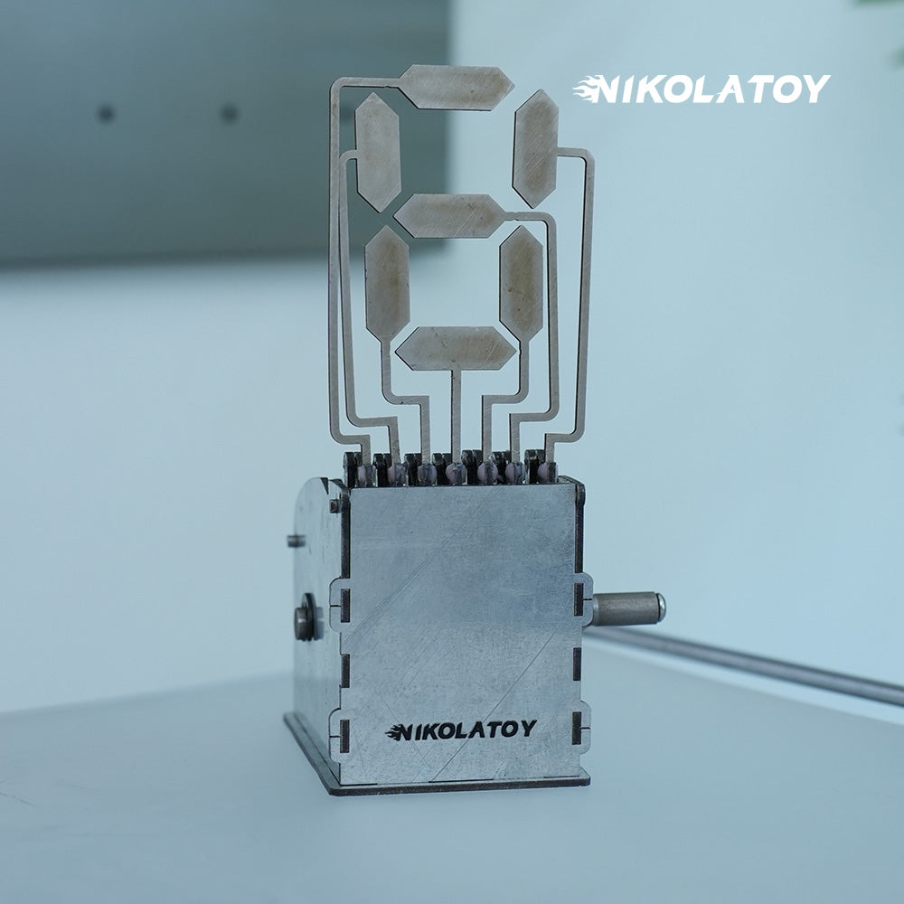 All-Metal Hand Crank Flip Digit Mechanical Counter