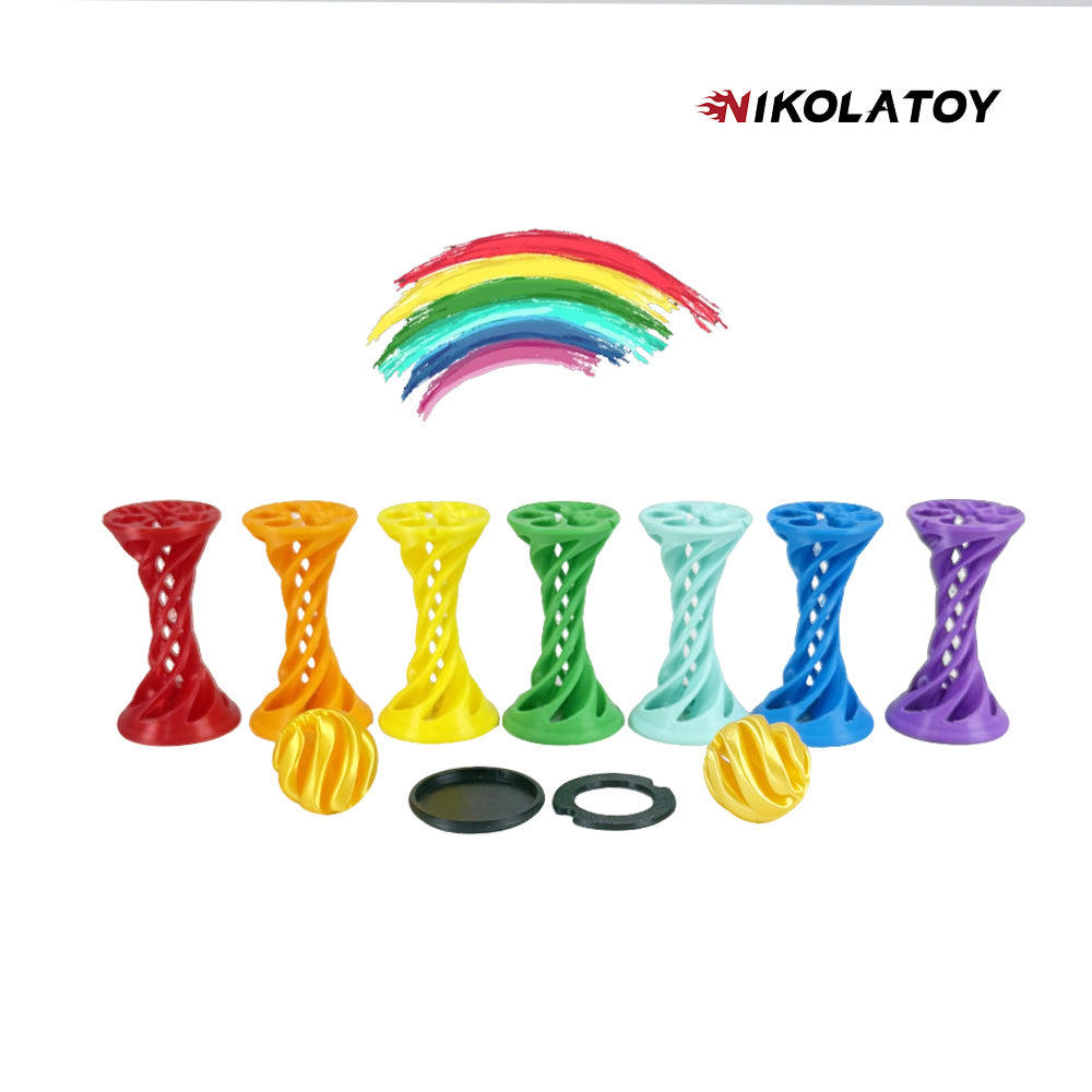 NIKOLATOY® 3D printed rainbow spiral ejection decompression ball