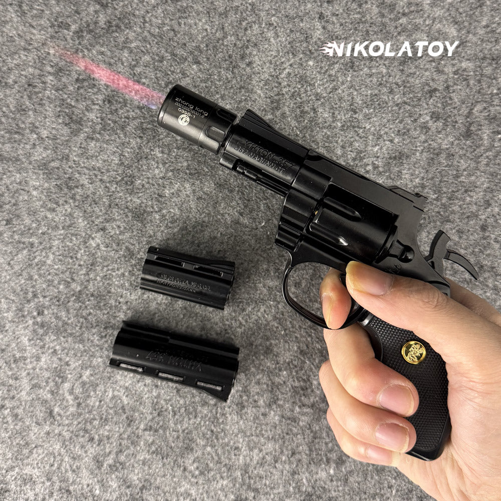 NIKOLATOY® New revolver lighter with 3 gun barrels