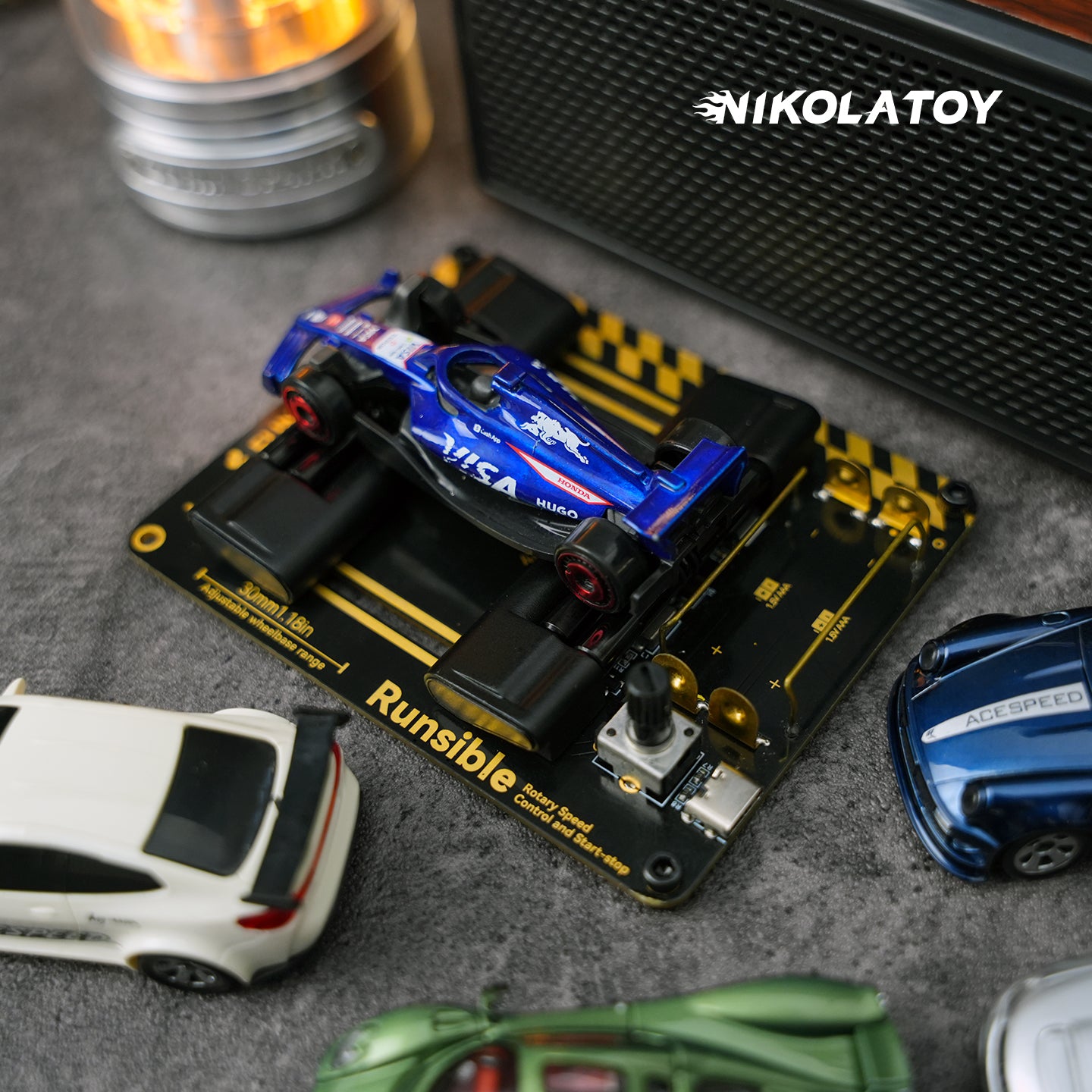 NIKOLATOY® 1:64 Desktop Car Model Horsepower Test Machine RUNSIBLE 64