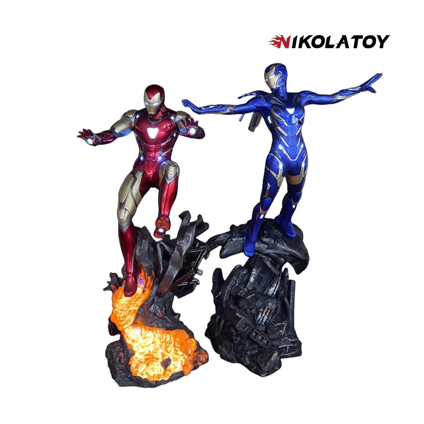 The Avengers 1/4 Scale Mark 85 & Mark 49 Rescue Full-Body Figurine Set