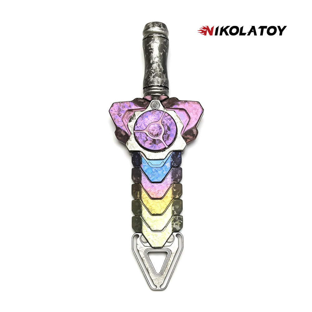 Ultra Limited Rattlesnake Sword Titanium Ice Crystal Forging One of a Kind EDC Toy