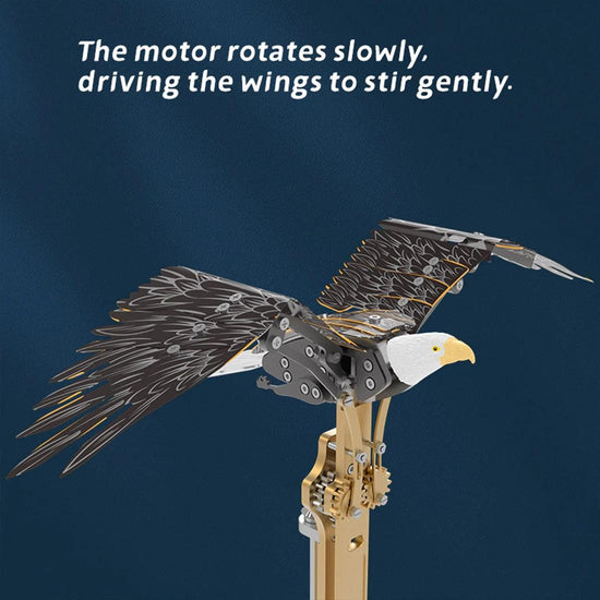 TECHING Kinetic Bald Eagle Sculptures Kits with Flapping Wings - Nikola Toy