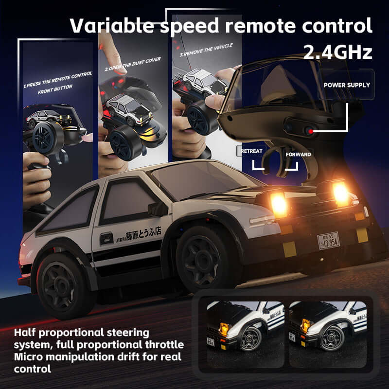 Mini AE86 Desktop Remote Control Car 1:64 Drifting Racing Car
