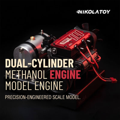 Mini Dual‑Cylinder Internal Combustion Engine Model DIY Assembled Kit