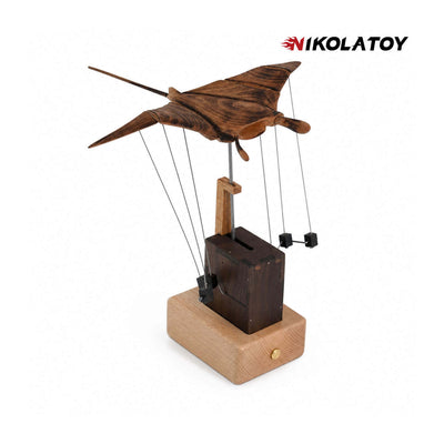 Artisan Wooden Manta Ray Automaton Ornament