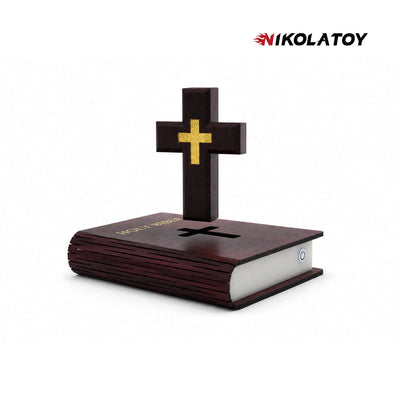 Magnetic Levitating Crucifix Cross with LED Holy Bible Base