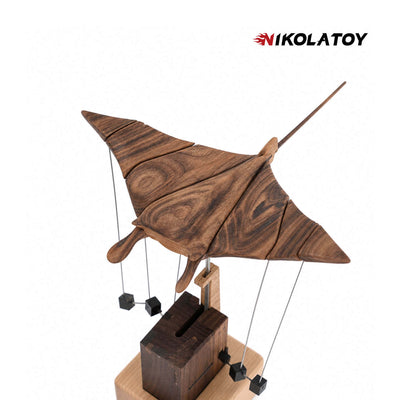 Artisan Wooden Manta Ray Automaton Ornament