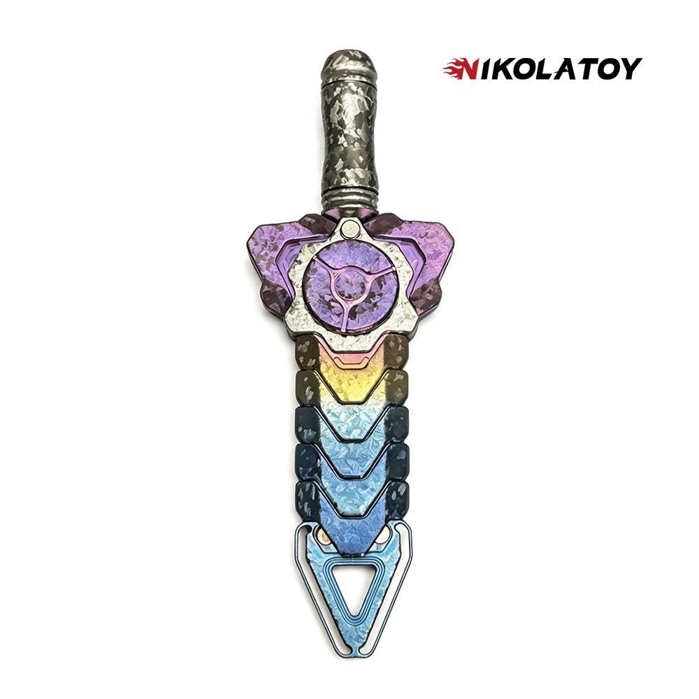 Ultra Limited Rattlesnake Sword Titanium Ice Crystal Forging One of a Kind EDC Toy