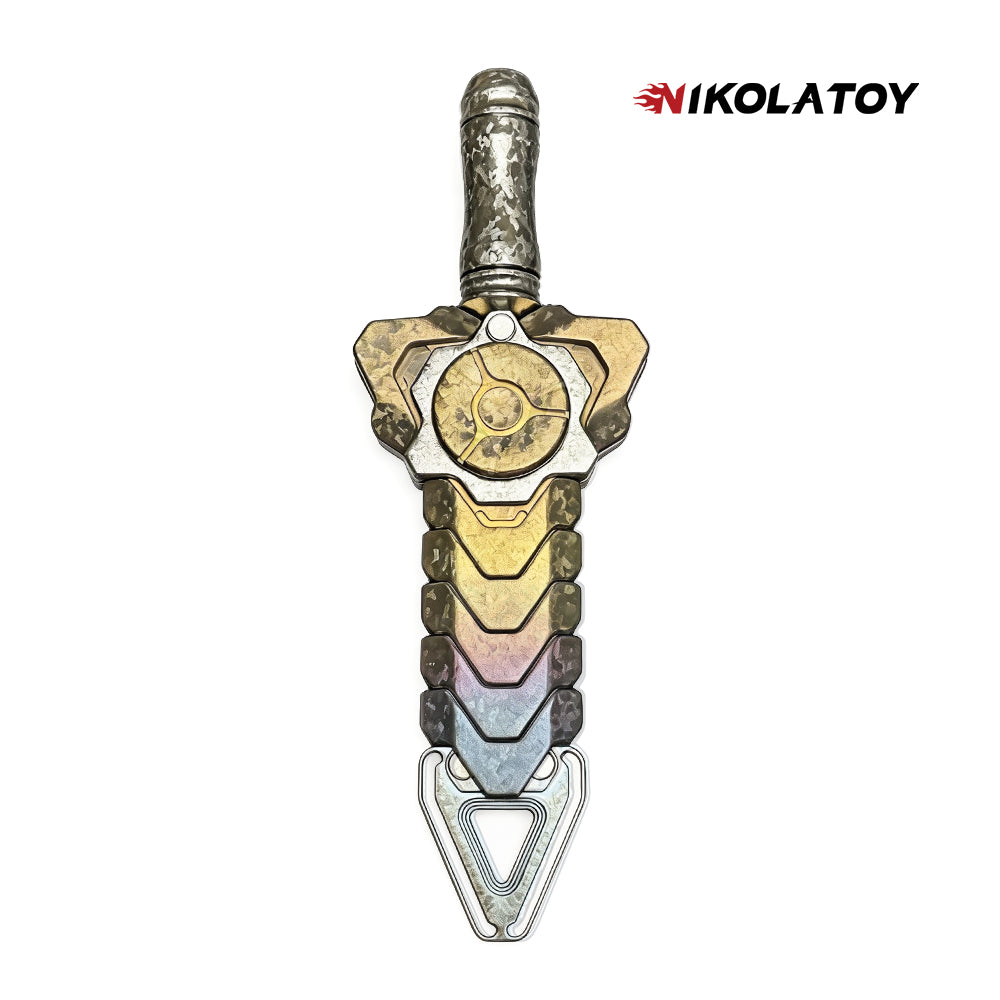 Ultra Limited Rattlesnake Sword Titanium Ice Crystal Forging One of a Kind EDC Toy
