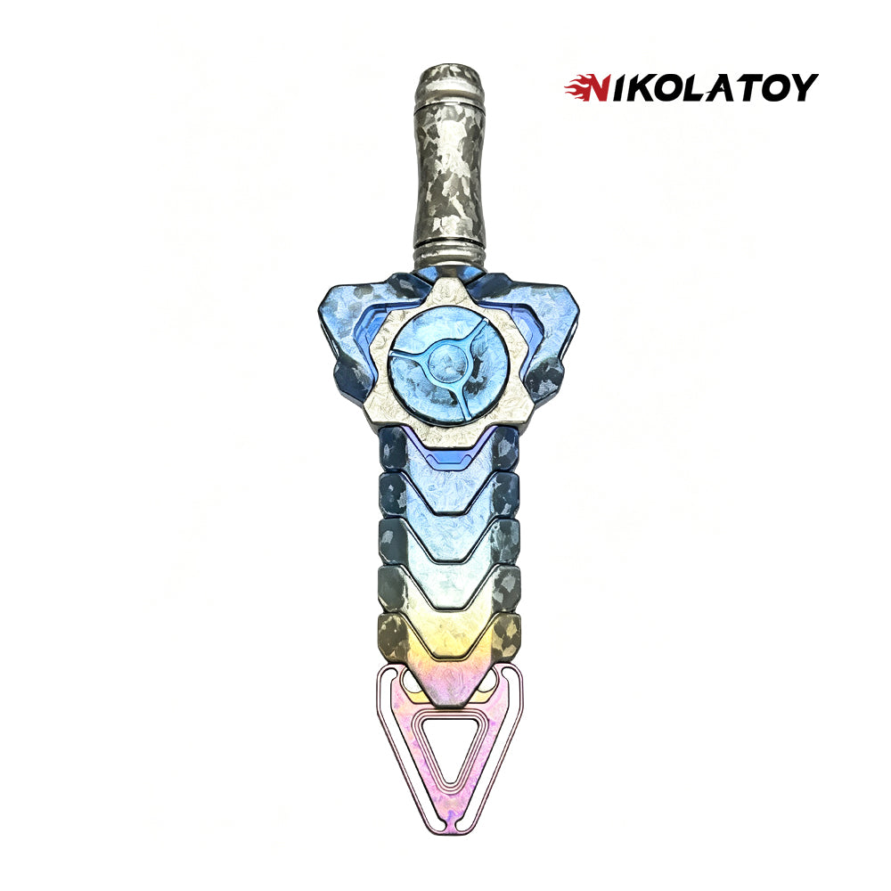 Ultra Limited Rattlesnake Sword Titanium Ice Crystal Forging One of a Kind EDC Toy