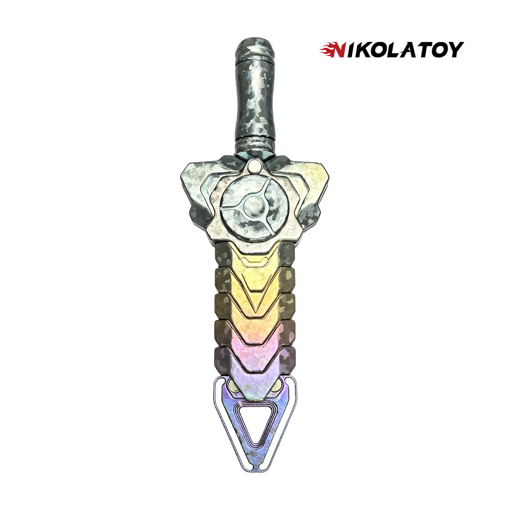 Ultra Limited Rattlesnake Sword Titanium Ice Crystal Forging One of a Kind EDC Toy