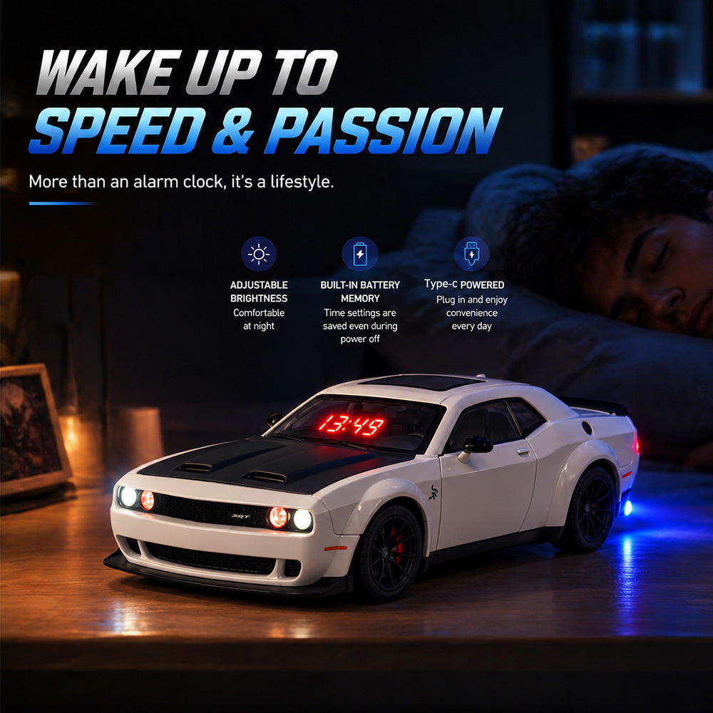 Hellcat Alarm Clock with Engine Sound & Light Mist