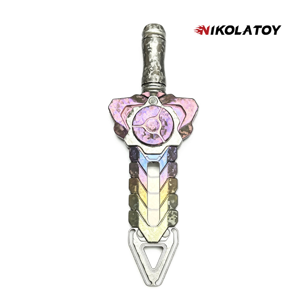 Ultra Limited Rattlesnake Sword Titanium Ice Crystal Forging One of a Kind EDC Toy