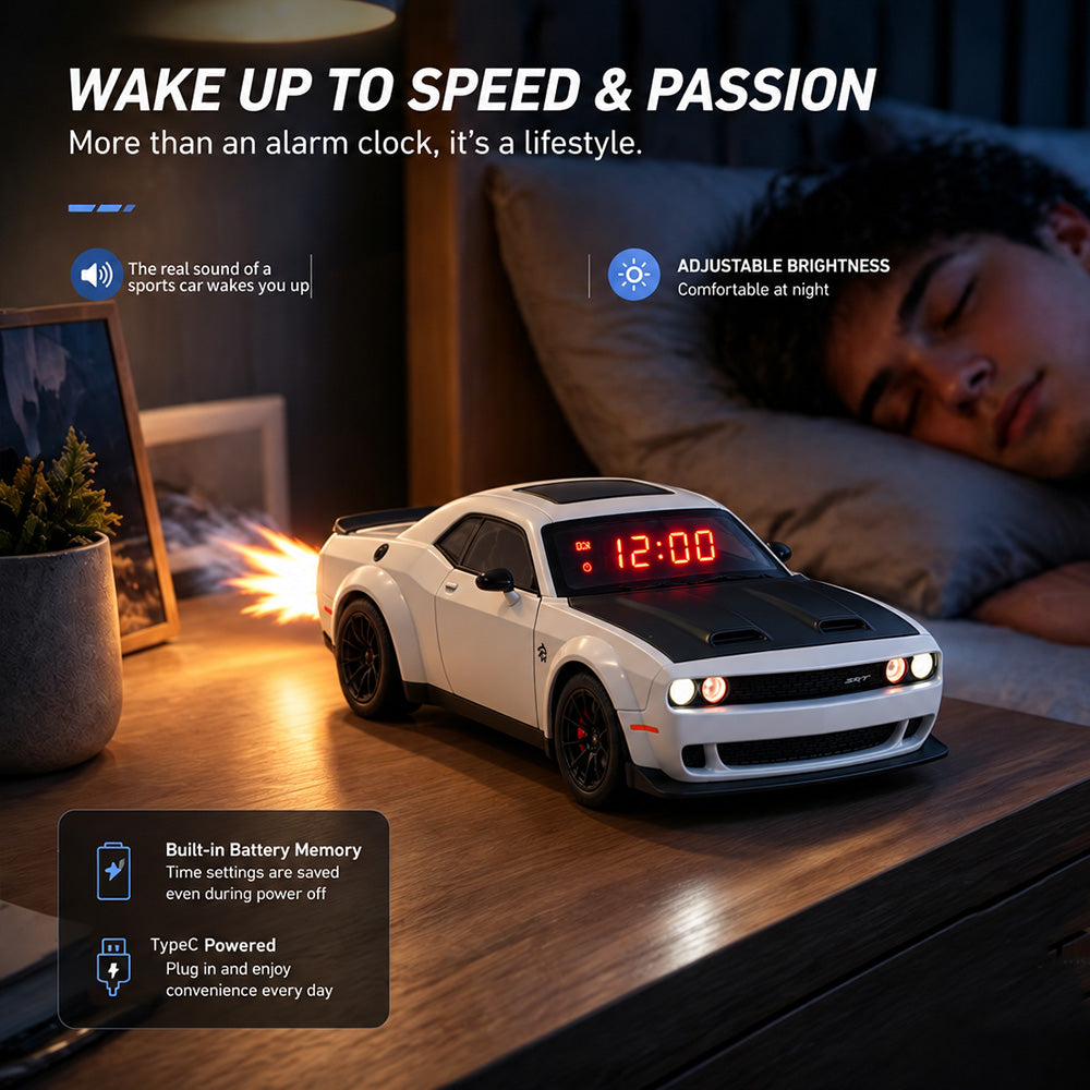 Hellcat Alarm Clock with Engine Sound & Light Mist