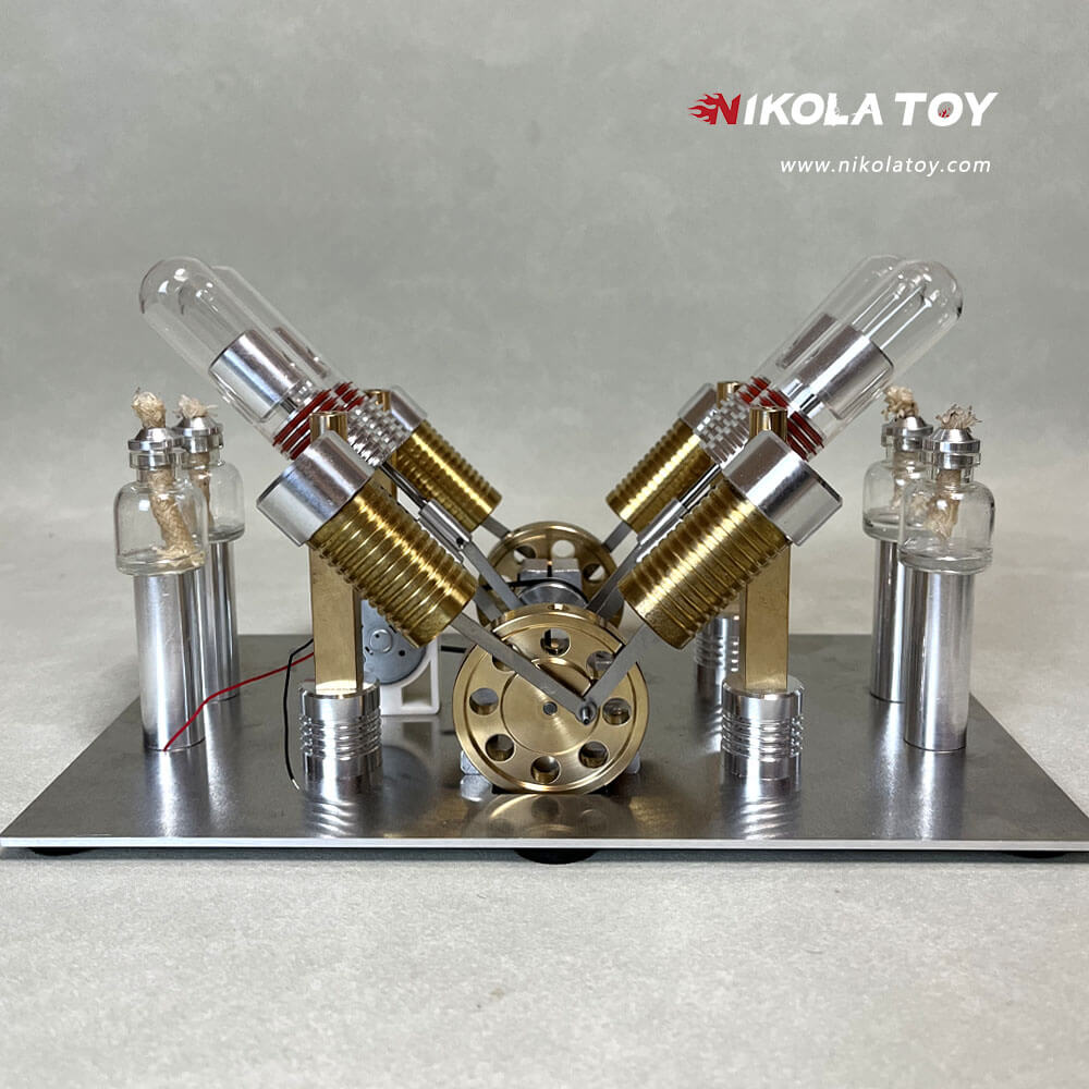 Stirling engine - new V4 engine - Nikola Toy