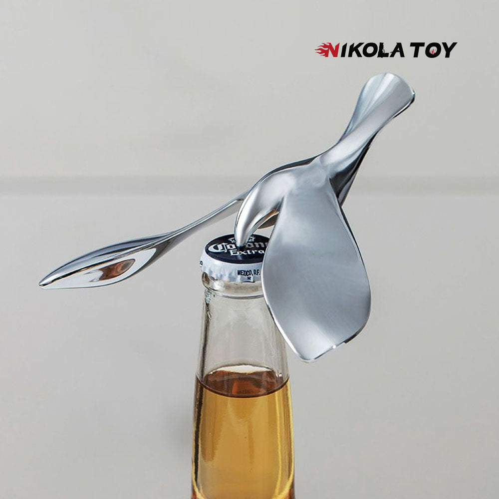 NIKOLATOY™ Metal bird bottle opener, tumbler, balance bird