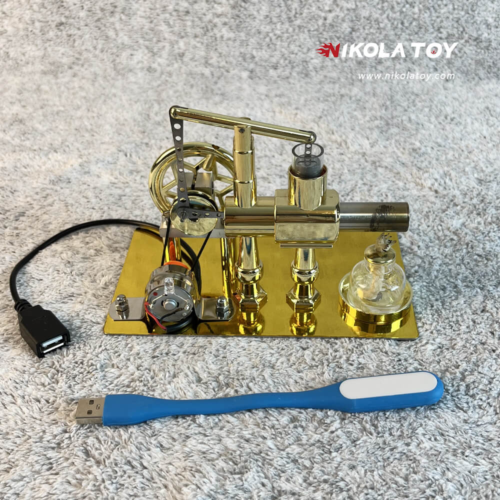 Stirling engine model - power generation+LED light - Nikola Toy