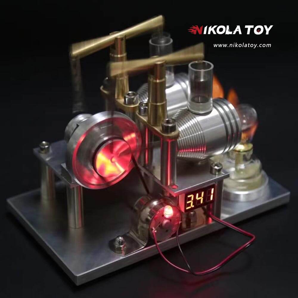 Double Cylinder Stirling Model+Voltmeter