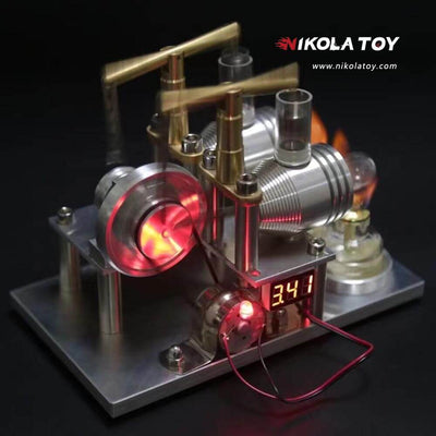 Double Cylinder Stirling Model+Voltmeter