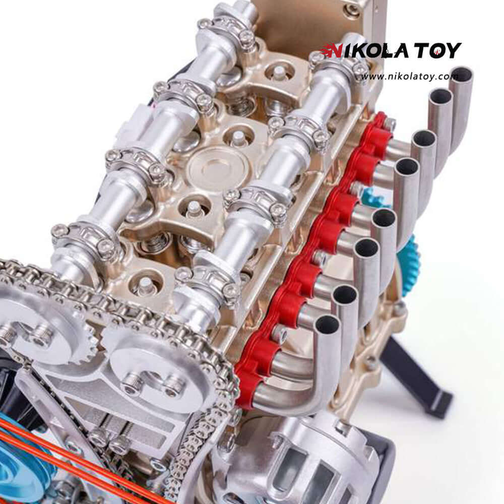 TECHING L4 Car Engine Model Full Metal Assembling Four- Cylinder Building Kits