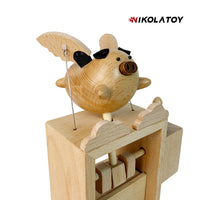 NIKOLATOY™ Wooden Art Desktop Ornament - Flying pig