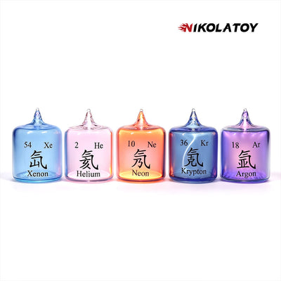 Noble Gas Cylinder Glow Tube Set