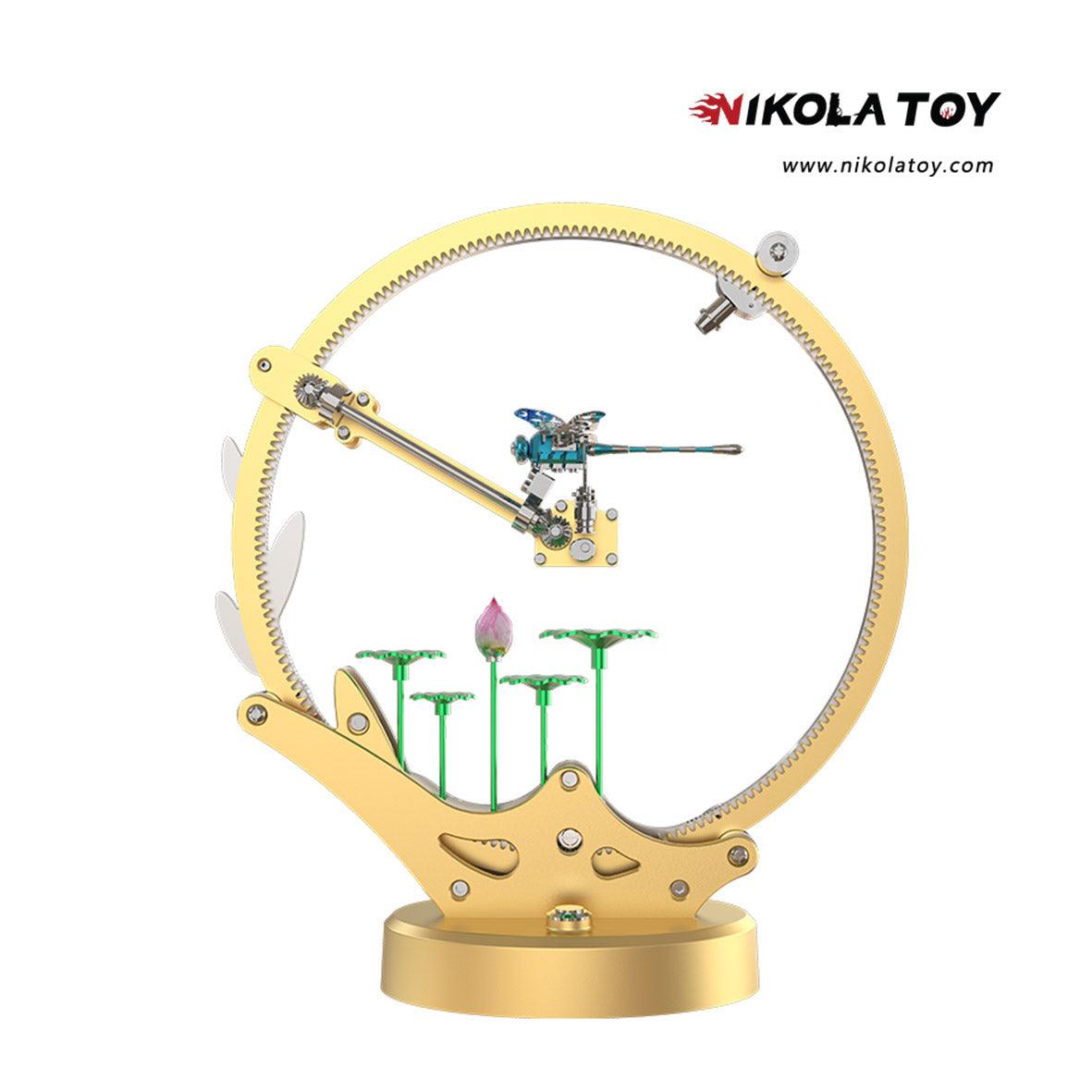 NikolaToy™ Teching Flying Dragonfly Kinetic Sculpture 3D Metal Model DIY Kits