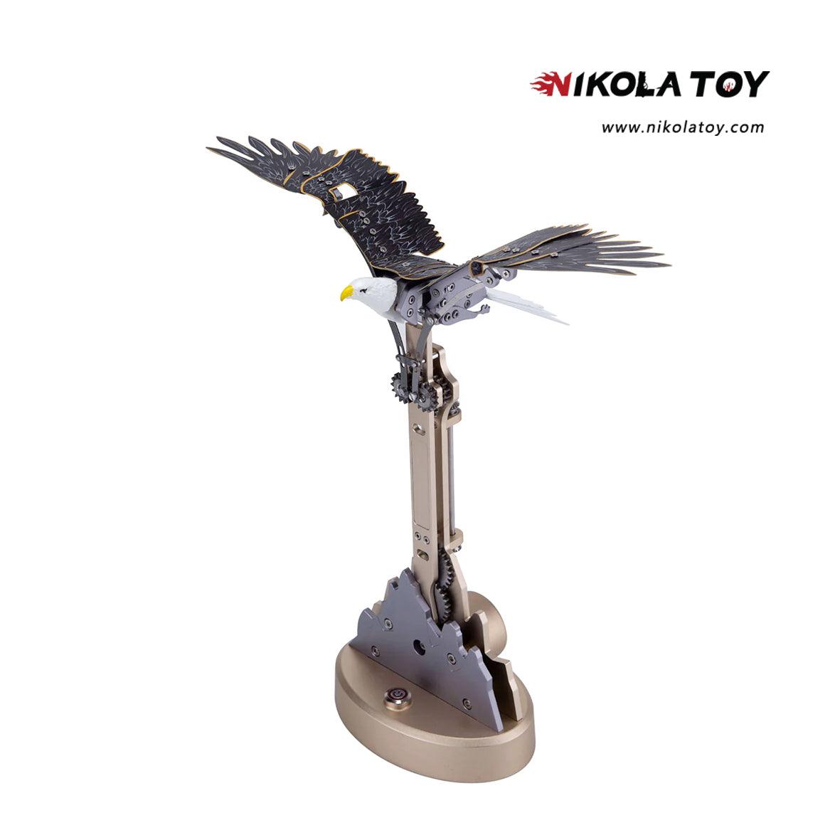 TECHING Kinetic Bald Eagle Sculptures Kits with Flapping Wings - Nikola Toy