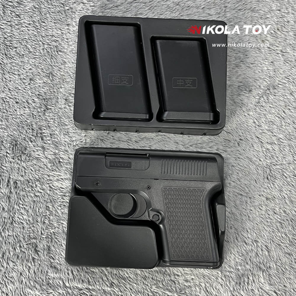 NikolaToy™ Gun type cigarette lighter with 3 replaceable magazine clip